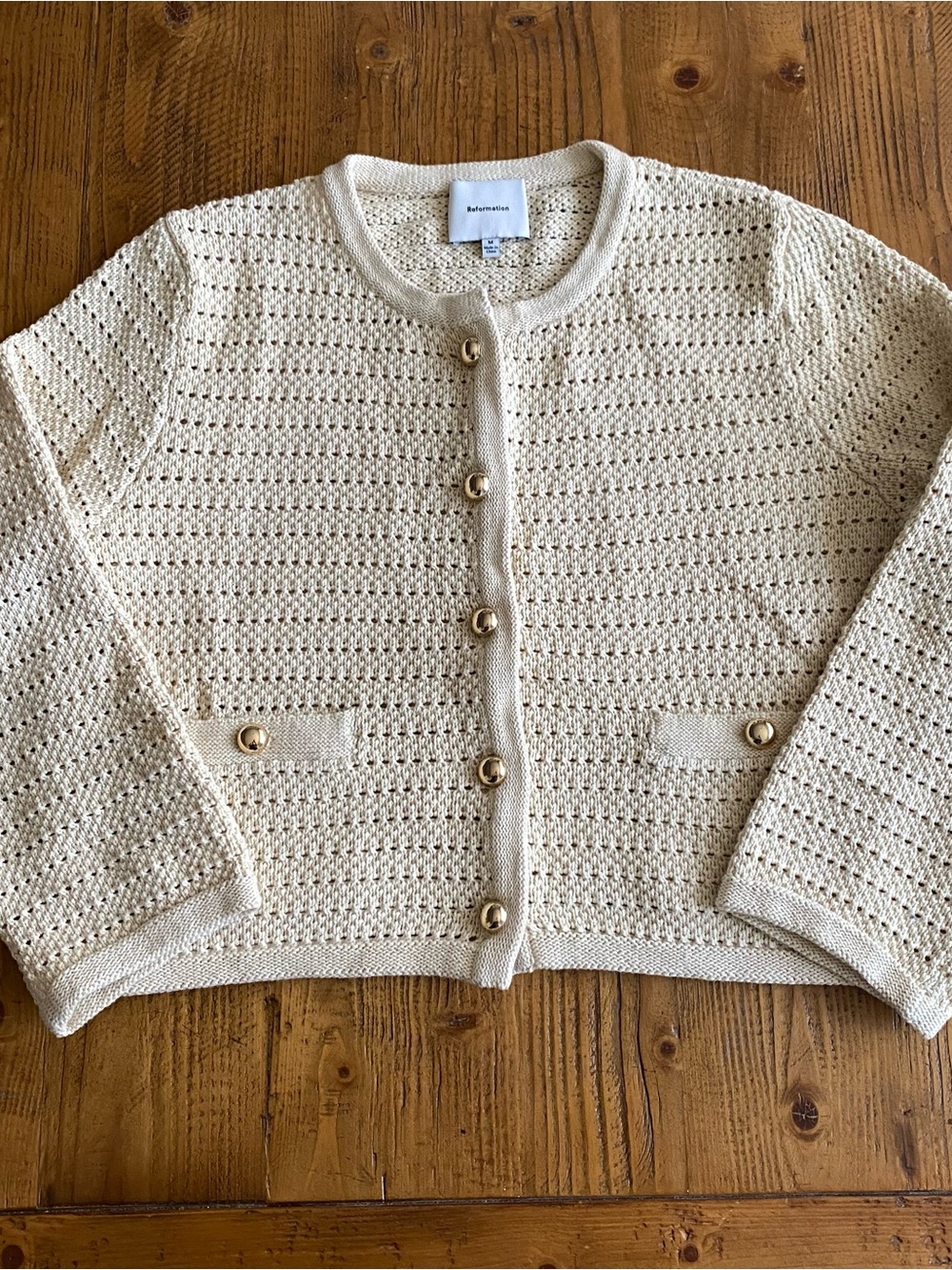 NWOT Reformation Knit Button-Front Cardigan